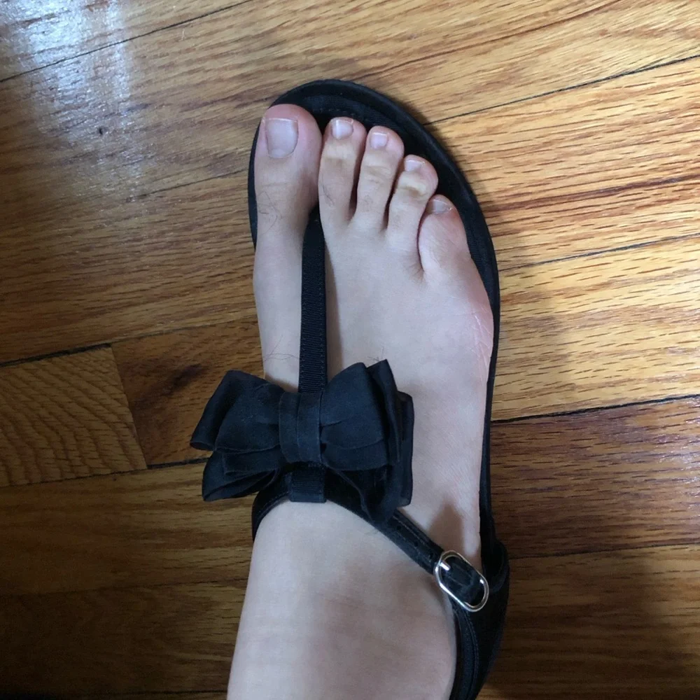 Chanel silk bow tie sandals